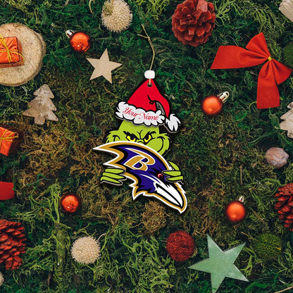 [SPECIAL OFFER] NEW CUSTOMIZED NFL28 BTR BALTIMORE RAVENS CHRISTMAS ACRYLIC ORNAMENT