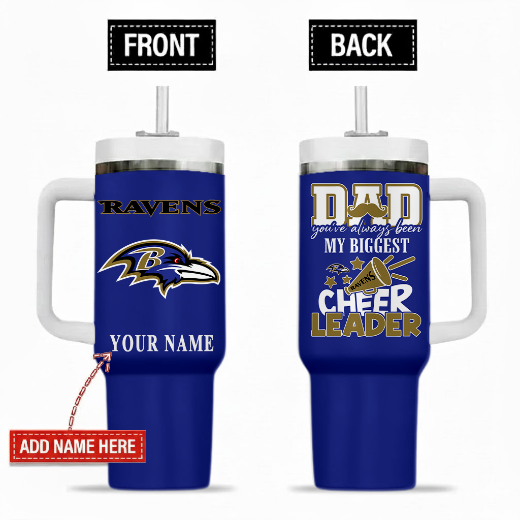 [SPECIAL OFFER] NEW CUSTOMIZED NFL28 BTR BALTIMORE RAVENS 40OZ TUMBLER