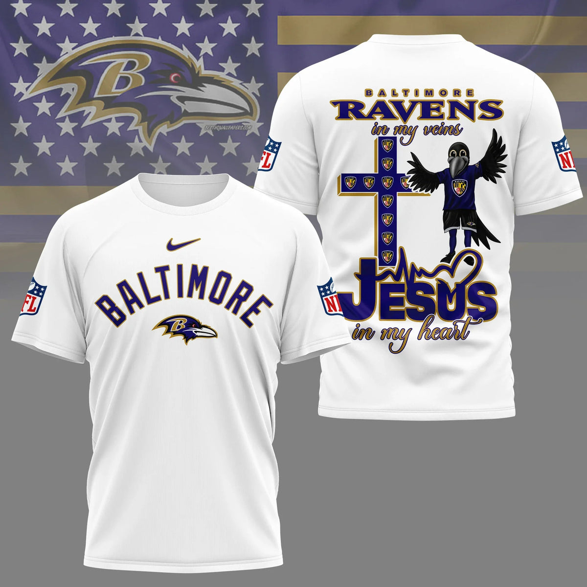 [SPECIAL OFFER] NEW CUSTOMIZED NFL28 BTR BALTIMORE RAVENS T-SHIRT | MULTIPLE COLORS AVAILABLE