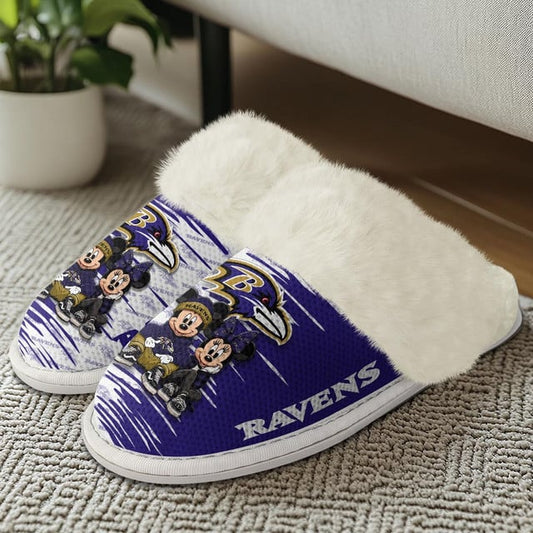 [SPECIAL OFFER] NEW CUSTOMIZED NFL28 BTR BALTIMORE RAVENS COTTON SLIPPERS