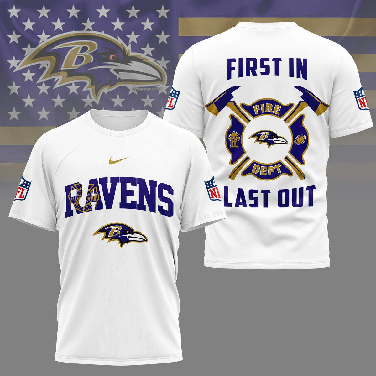 [SPECIAL OFFER] NEW CUSTOMIZED NFL28 BTR BALTIMORE RAVENS T-SHIRT | MULTIPLE COLORS AVAILABLE