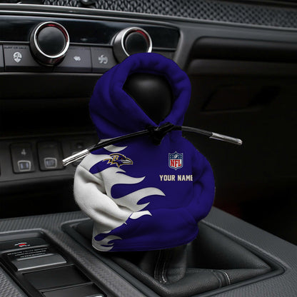 [SPECIAL OFFER] NEW CUSTOMIZED NFL28 BTR BALTIMORE RAVENS CAR HOODIE SHIFT KNOB COVER