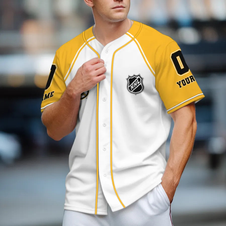 LIMITED EDITION - NEW CUSTOMIZED NHL02 BTB BOSTON BRUINS BASEBALL JERSEY