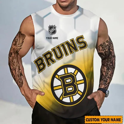 [SUPER SALE] NEW CUSTOMIZED NHL02 BTB BOSTON BRUINS TANK TOP & GYM SHIRT
