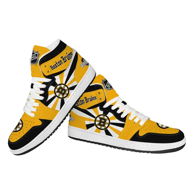 [SUPER SALE] NEW CUSTOMIZED NHL02 BT BRUINS AIR JORDAN SNEAKERS