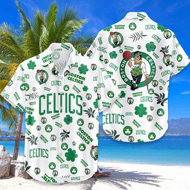[HOT DEAL] NEW CUSTOMIZED NBA03 BCE BOSTON CELTICS UNISEX HAWAIIAN SHIRT & SHORTS SET