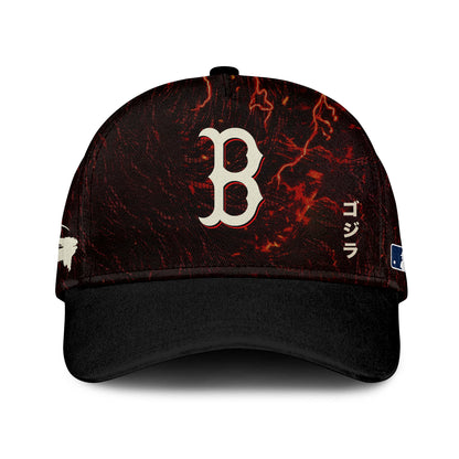 [FLASH SALE] NEW CUSTOMIZED MLB03 BRS BOSTON RED SOX x GODZILLA BASEBALL JERSEY & CAP