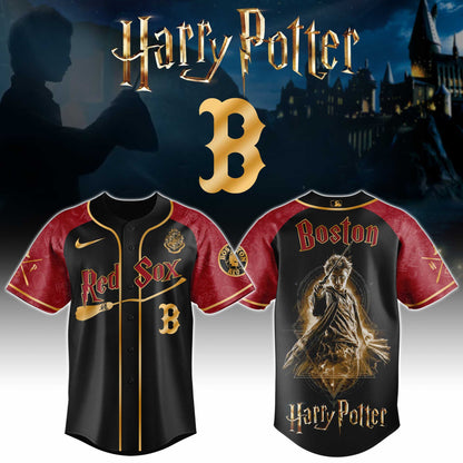 [FLASH SALE] NEW CUSTOMIZED MLB03 BRS BOSTON RED SOX x HARRY POTTER BASEBALL JERSEY & CAP