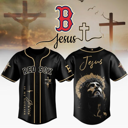 [FLASH SALE] NEW CUSTOMIZED MLB03 BRS BOSTON RED SOX x JESUS CHRIST BASEBALL JERSEY