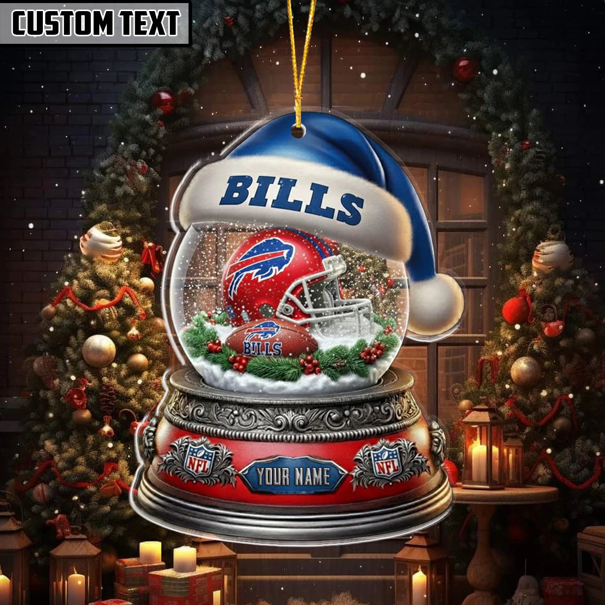 [SPECIAL OFFER] NEW CUSTOMIZED NFL03 BFB BUFFALO BILLS CHRISTMAS ACRYLIC ORNAMENT