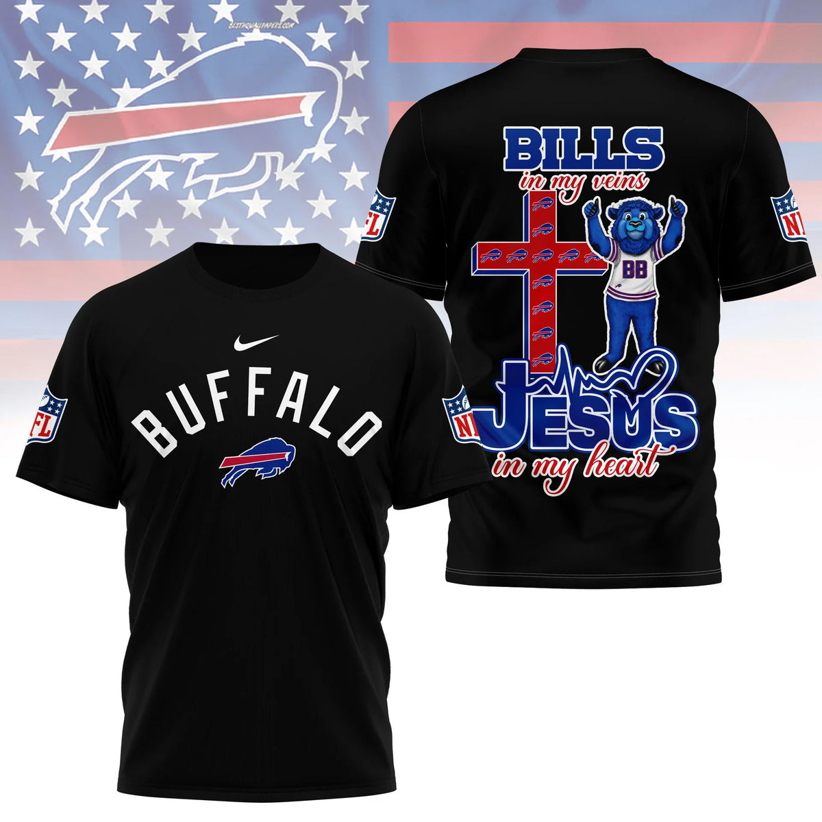 [SPECIAL OFFER] NEW CUSTOMIZED NFL03 BFB BUFFALO BILLS T-SHIRT | MULTIPLE COLORS AVAILABLE