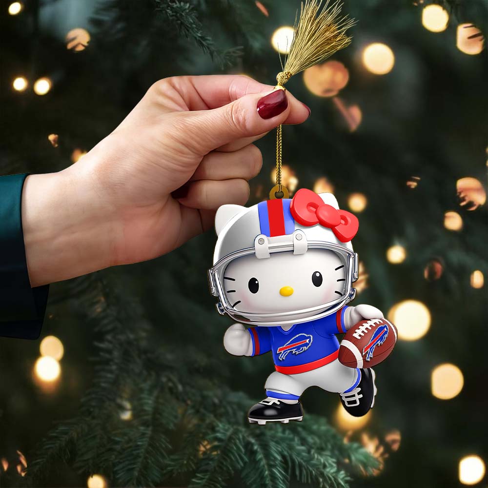 [SPECIAL OFFER] NEW CUSTOMIZED NFL03 BFB BUFFALO BILLS HELLO KITTY ACRYLIC ORNAMENT