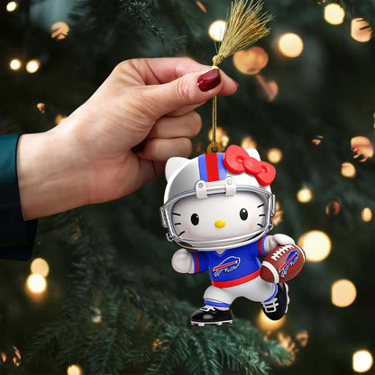 [SPECIAL OFFER] NEW CUSTOMIZED NFL03 BFB BUFFALO BILLS HELLO KITTY ACRYLIC ORNAMENT
