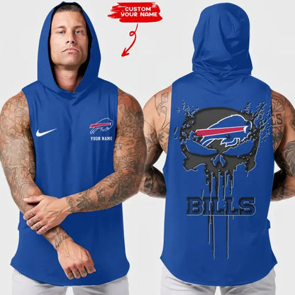 [SPECIAL OFFER] NEW CUSTOMIZED NFL03 BFB BUFFALO BILLS HOODED TANK TOP