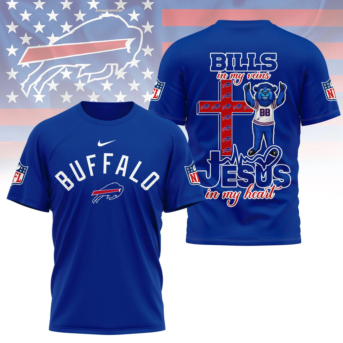 [SPECIAL OFFER] NEW CUSTOMIZED NFL03 BFB BUFFALO BILLS T-SHIRT | MULTIPLE COLORS AVAILABLE