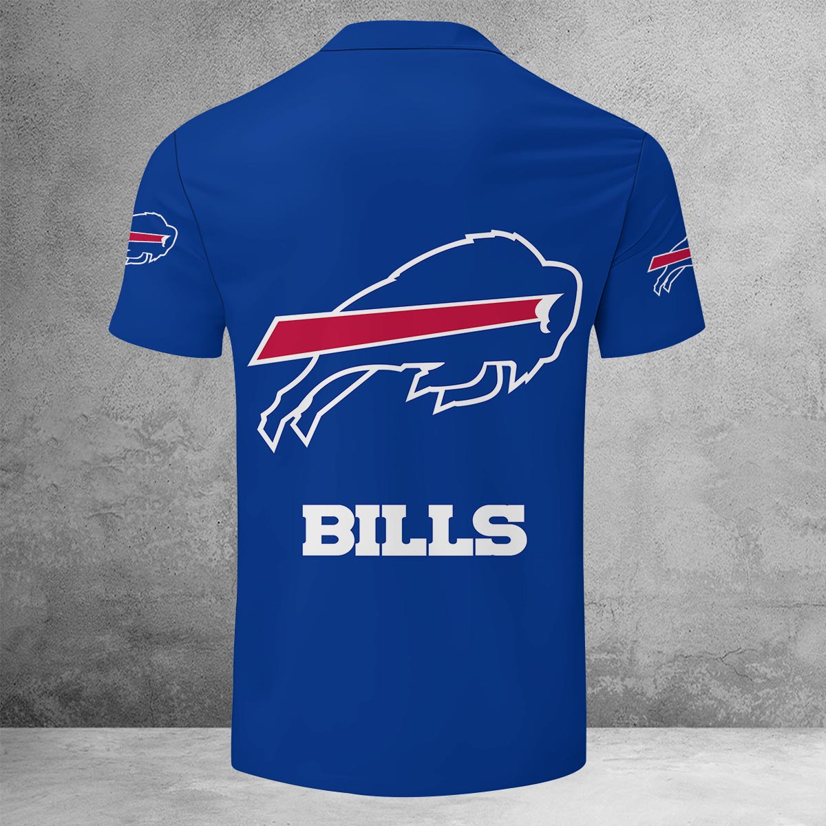 [SPECIAL OFFER] NEW CUSTOMIZED NFL03 BFB BUFFALO BILLS ZIP POLO SHIRT