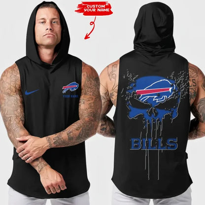 [SPECIAL OFFER] NEW CUSTOMIZED NFL03 BFB BUFFALO BILLS HOODED TANK TOP