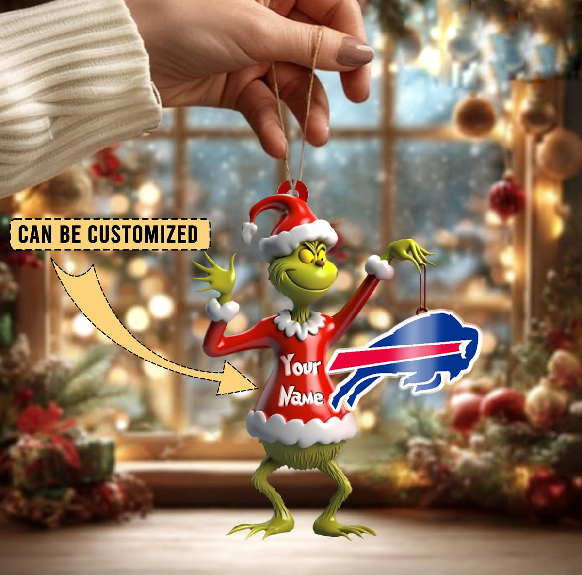 [SPECIAL OFFER] NEW CUSTOMIZED NFL03 BFB BUFFALO BILLS CHRISTMAS ACRYLIC ORNAMENT