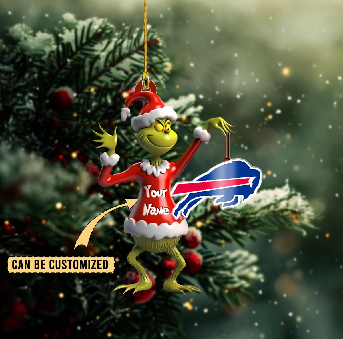 [SPECIAL OFFER] NEW CUSTOMIZED NFL03 BFB BUFFALO BILLS CHRISTMAS ACRYLIC ORNAMENT