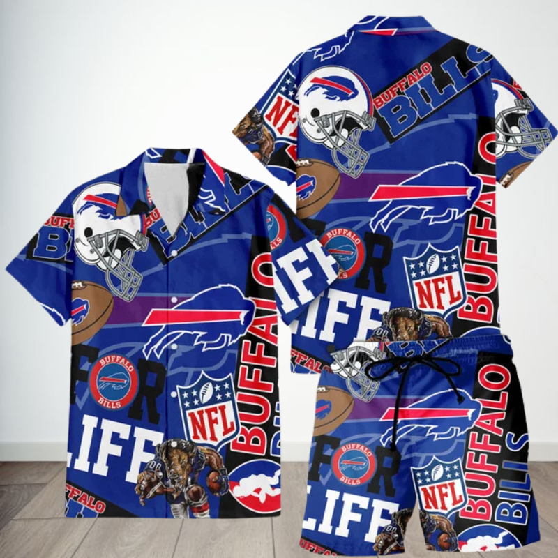 [SPECIAL OFFER] NEW CUSTOMIZED NFL03 BFB BUFFALO BILLS UNISEX HAWAIIAN SHIRT & SHORTS SET
