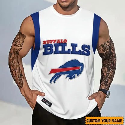 [SPECIAL OFFER] NEW CUSTOMIZED NFL03 BFB BUFFALO BILLS TANKTOP & GYM SHIRT