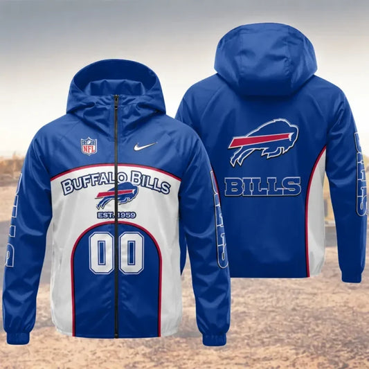 [SPECIAL OFFER] NEW CUSTOMIZED NFL03 BFB BUFFALO BILLS WINDBREAKER JACKET
