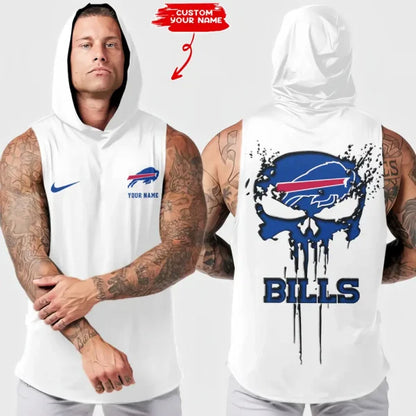 [SPECIAL OFFER] NEW CUSTOMIZED NFL03 BFB BUFFALO BILLS HOODED TANK TOP