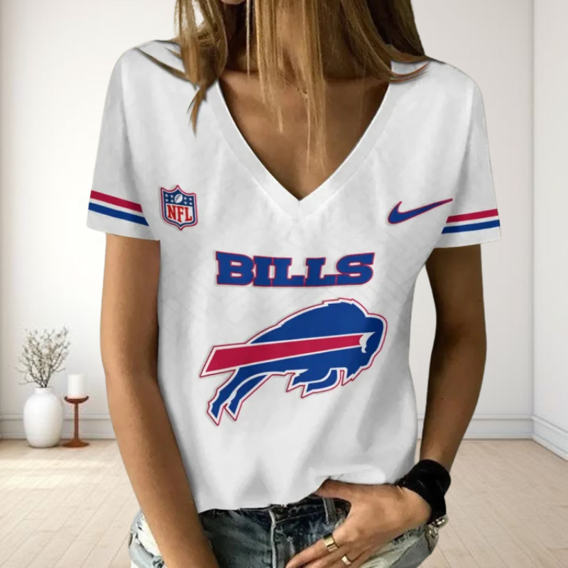 [SPECIAL OFFER] NEW CUSTOMIZED NFL03 BFB BUFFALO BILLS V-NECK FEMALE SHIRT