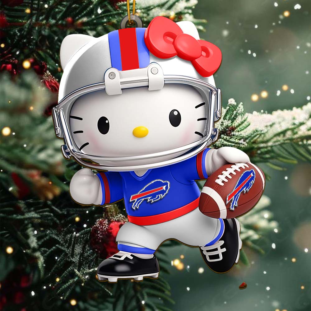 [SPECIAL OFFER] NEW CUSTOMIZED NFL03 BFB BUFFALO BILLS HELLO KITTY ACRYLIC ORNAMENT