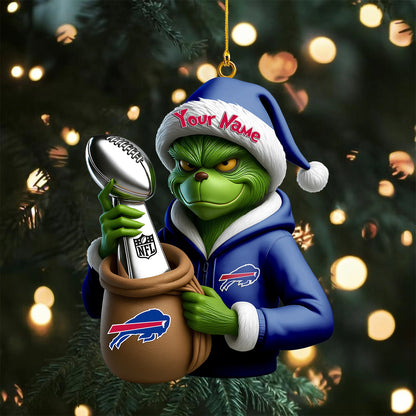 [SPECIAL OFFER] NEW CUSTOMIZED NFL03 BFB BUFFALO BILLS CHRISTMAS ACRYLIC ORNAMENT