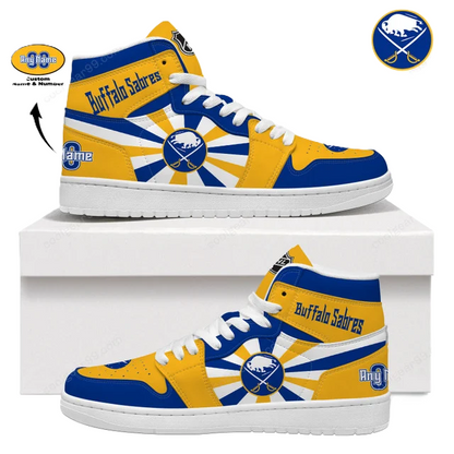 [SUPER SALE] NEW CUSTOMIZED NHL28 BF SABRES AIR JORDAN SNEAKERS