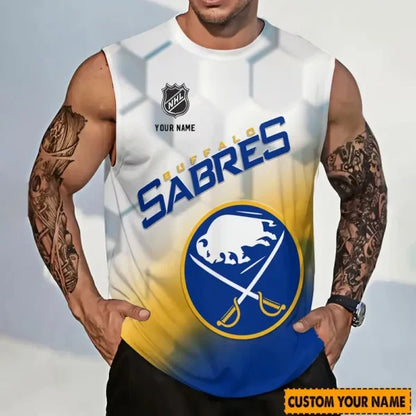 [SUPER SALE] NEW CUSTOMIZED NHL28 BFS BUFFALO SABRES TANK TOP & GYM SHIRT