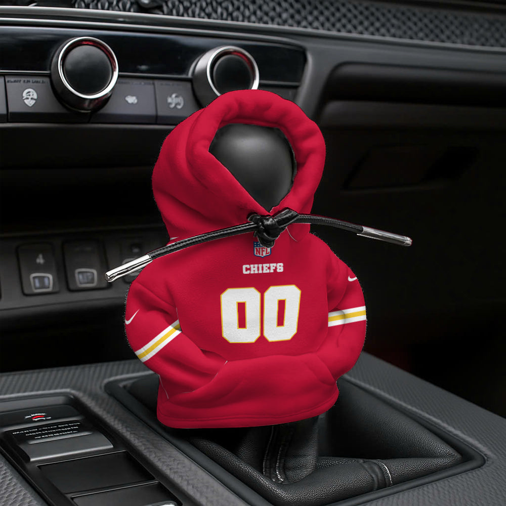 [SPECIAL OFFER] NEW CUSTOMIZED NFL01 KCC KANSAS CITY CHIEFS AUTOMOTIVE HOODIE SHIFT KNOB COVER