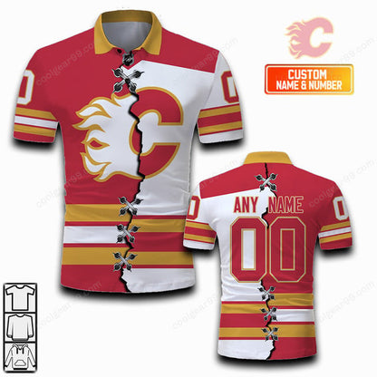 LIMITED EDITION - NEW CUSTOMIZED NHL17 CGF CALGARY FLAMES UNISEX T-SHIRT, POLO, HOODIE & JACKETS