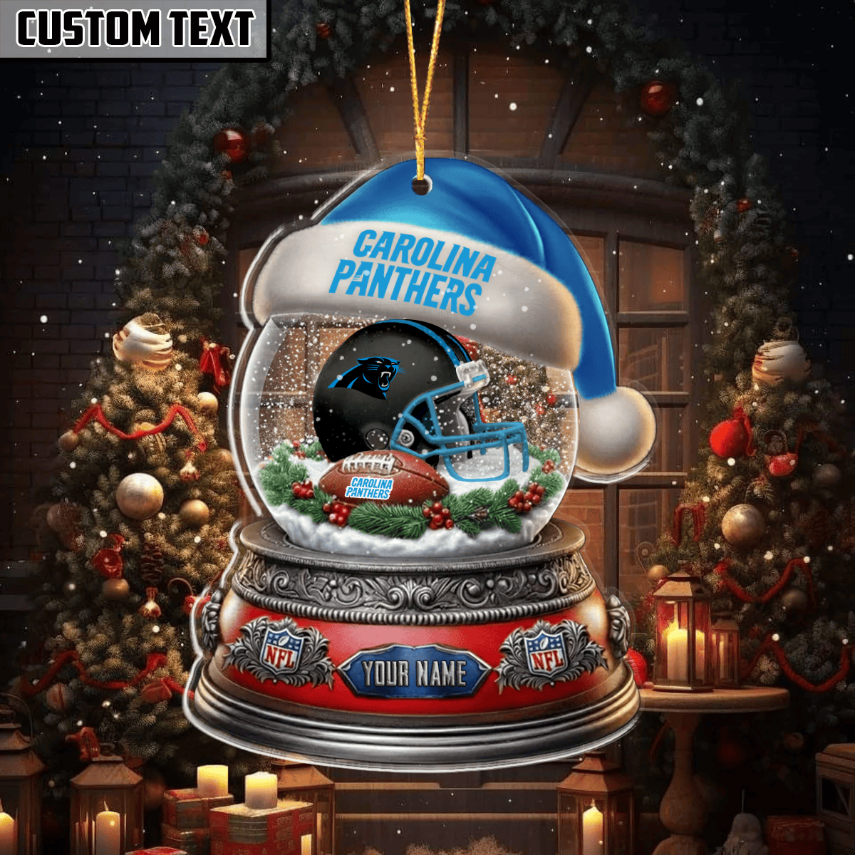 [SPECIAL OFFER] NEW CUSTOMIZED NFL23 CLP CAROLINA PANTHERS CHRISTMAS ACRYLIC ORNAMENT
