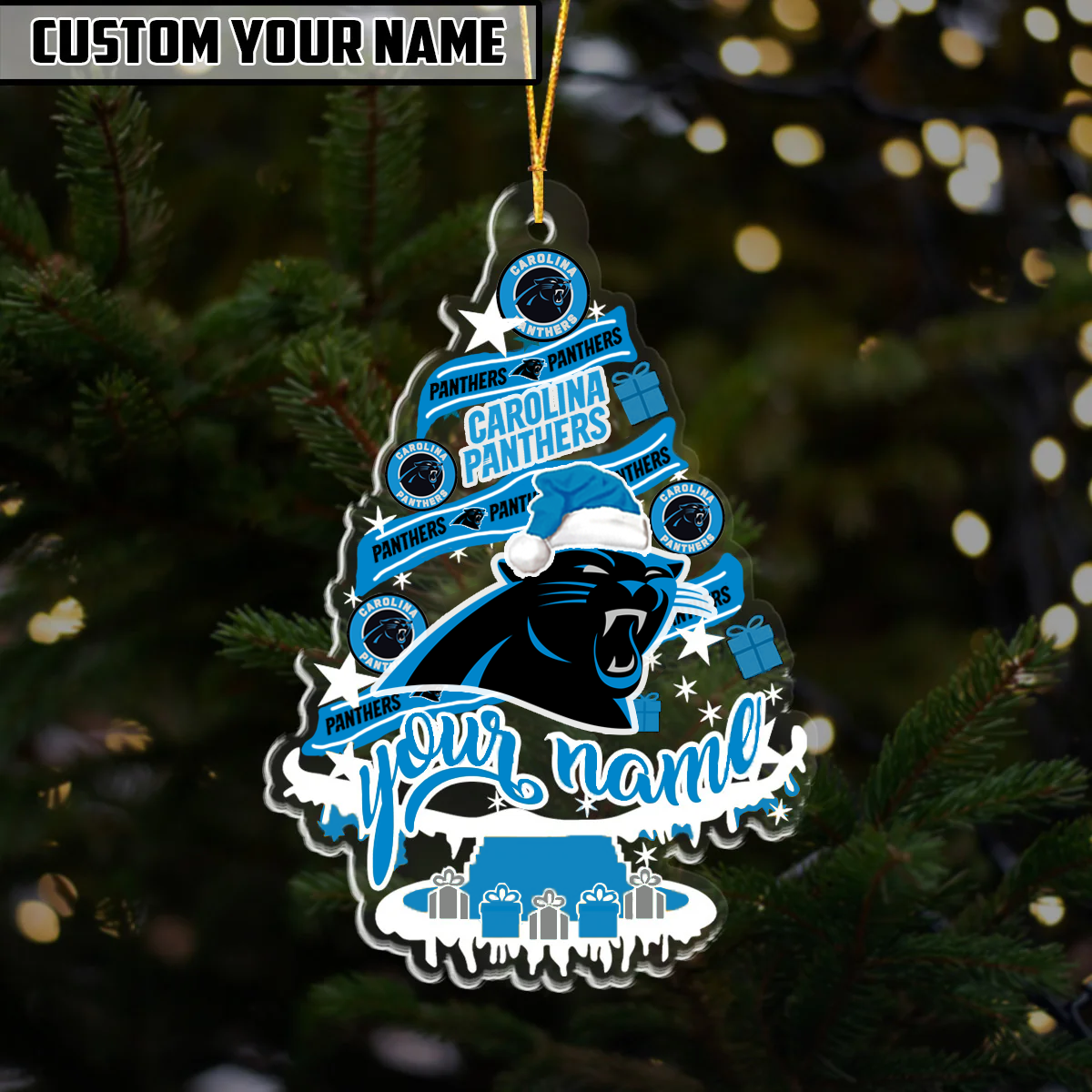 [SPECIAL OFFER] NEW CUSTOMIZED NFL23 CLP CAROLINA PANTHERS CHRISTMAS ACRYLIC ORNAMENT