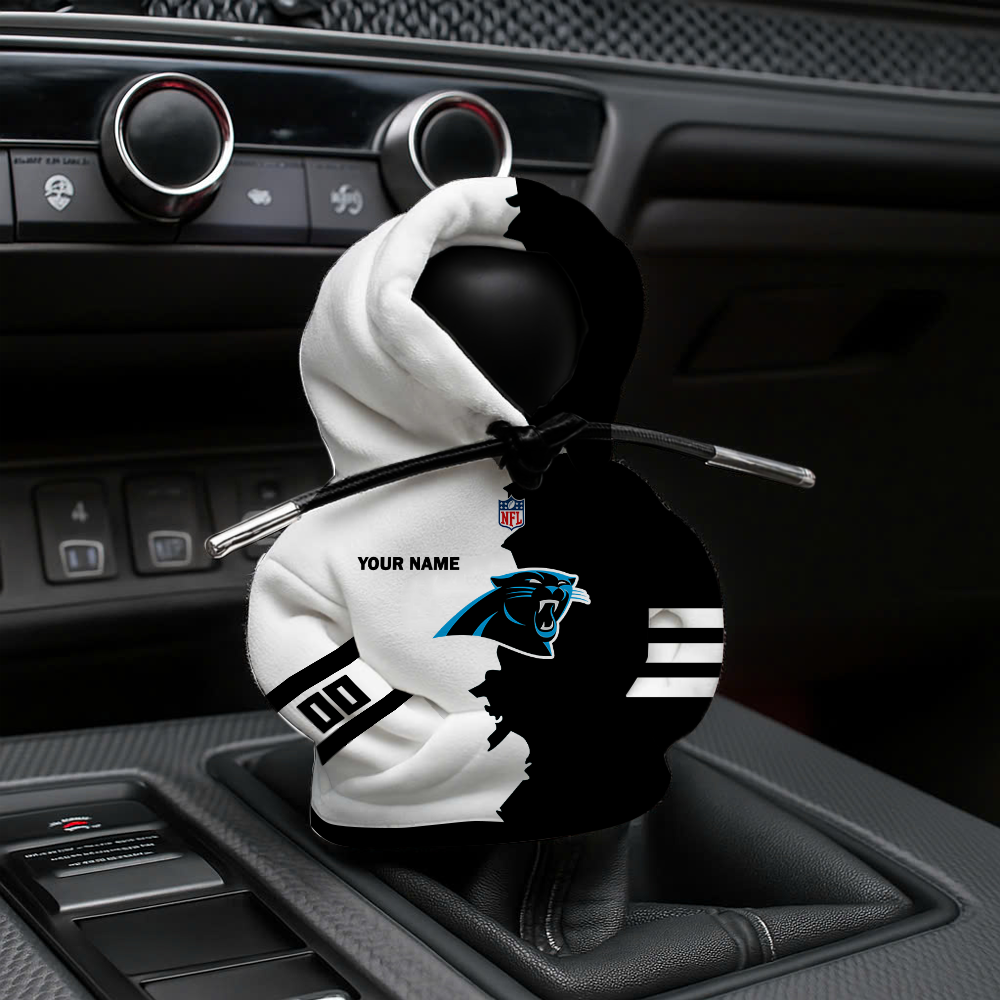 [SPECIAL OFFER] NEW CUSTOMIZED NFL23 CLP CAROLINA PANTHERS CAR HOODIE SHIFT KNOB