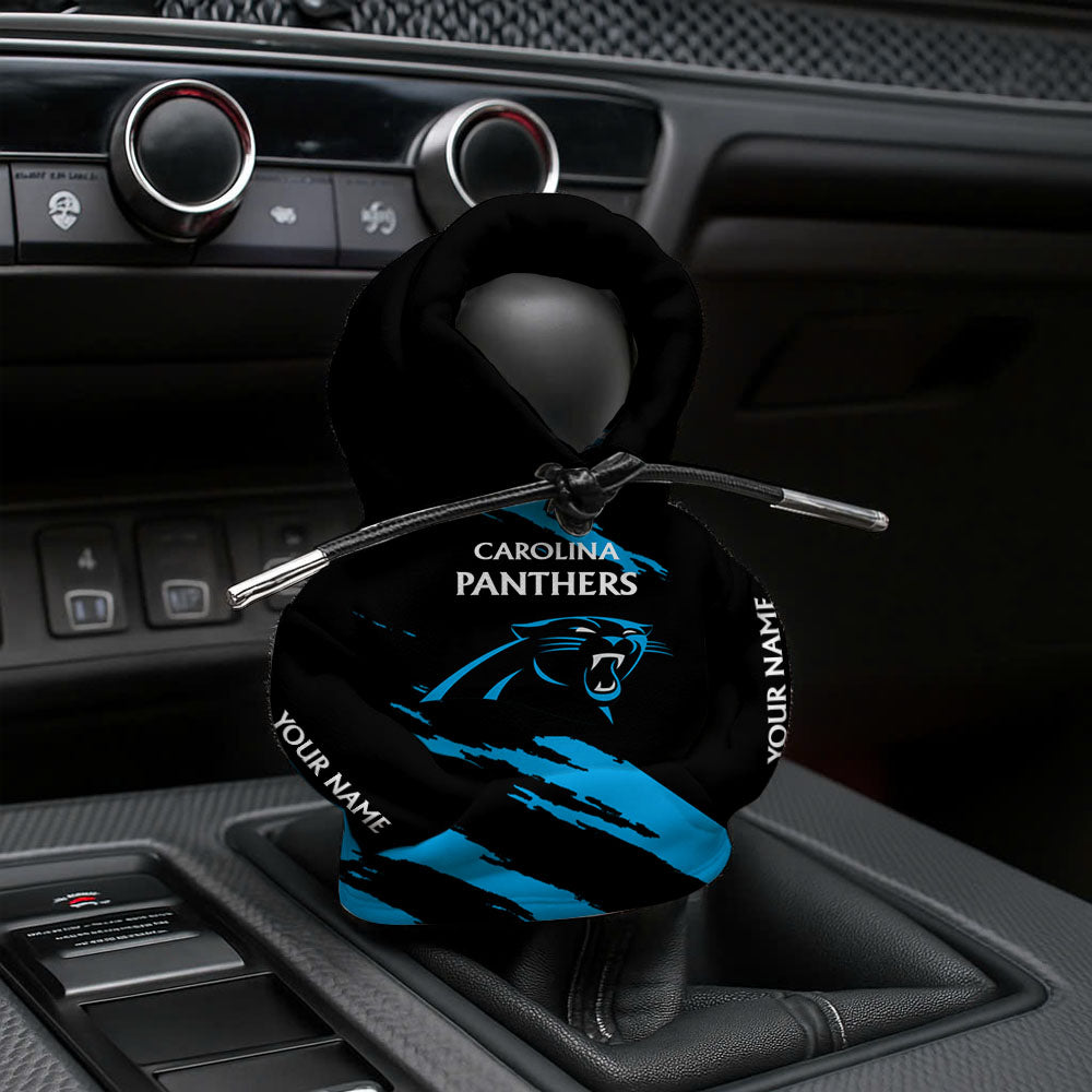 [SPECIAL OFFER] NEW CUSTOMIZED NFL23 CLP CAROLINA PANTHERS CAR HOODIE SHIFT KNOB COVER