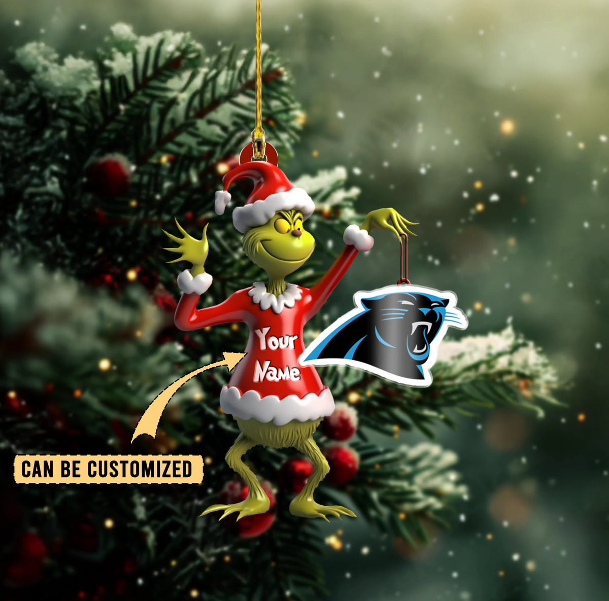 [SPECIAL OFFER] NEW CUSTOMIZED NFL23 CLP CAROLINA PANTHERS CHRISTMAS ACRYLIC ORNAMENT
