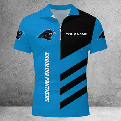 [SPECIAL OFFER] NEW CUSTOMIZED NFL23 CLP CAROLINA PANTHERS ZIP POLO SHIRT