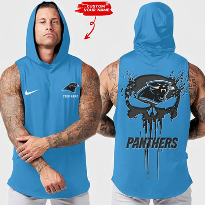 [SPECIAL OFFER] NEW CUSTOMIZED NFL23 CLP CAROLINA PANTHERS HOODED TANK TOP