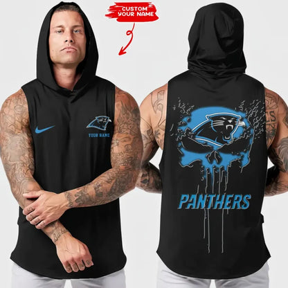 [SPECIAL OFFER] NEW CUSTOMIZED NFL23 CLP CAROLINA PANTHERS HOODED TANK TOP