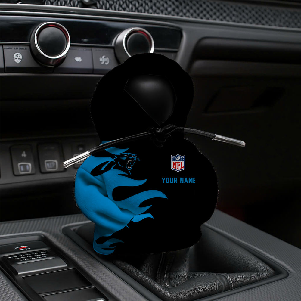 [SPECIAL OFFER] NEW CUSTOMIZED NFL23 CLP CAROLINA PANTHERS CAR HOODIE SHIFT KNOB COVER