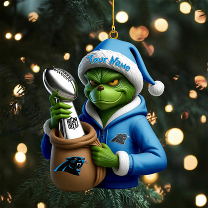 [SPECIAL OFFER] NEW CUSTOMIZED NFL23 CLP CAROLINA PANTHERS CHRISTMAS ACRYLIC ORNAMENT