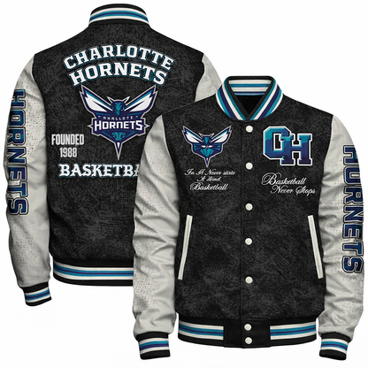 [HOT DEAL] NEW CUSTOMIZED NBA27 CHO CHARLOTTE HORNETS BASEBALL JACKET, SATIN VARSITY JACKET