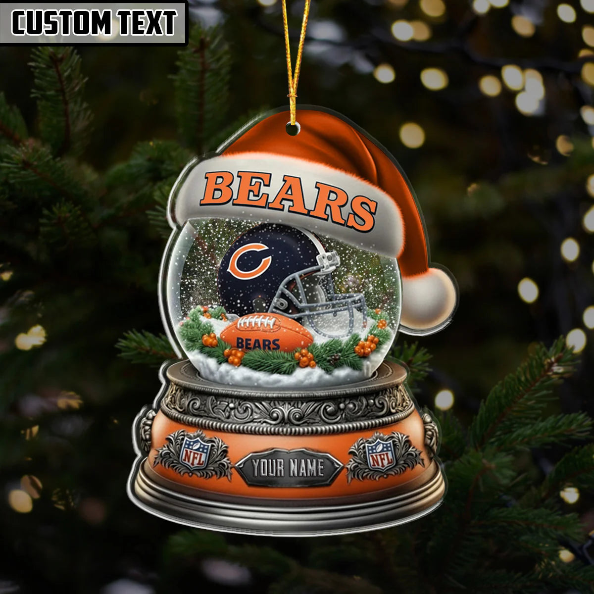 [SPECIAL OFFER] NEW CUSTOMIZED NFL26 CCB CHICAGO BEARS CHRISTMAS ACRYLIC ORNAMENT