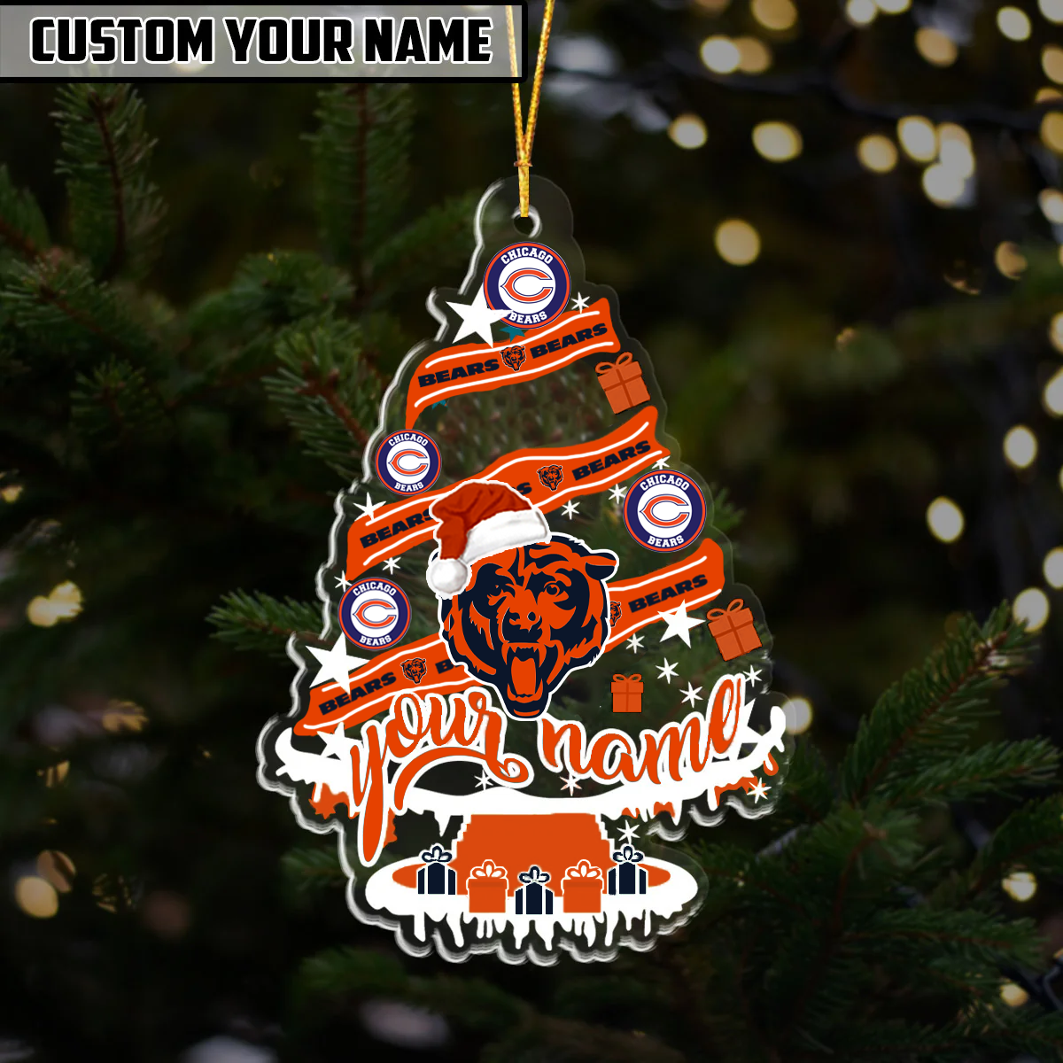 [SPECIAL OFFER] NEW CUSTOMIZED NFL26 CCB CHICAGO BEARS CHRISTMAS ACRYLIC ORNAMENT