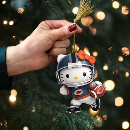 [SPECIAL OFFER] NEW CUSTOMIZED NFL26 CCB CHICAGO BEARS HELLO KITTY ACRYLIC ORNAMENT