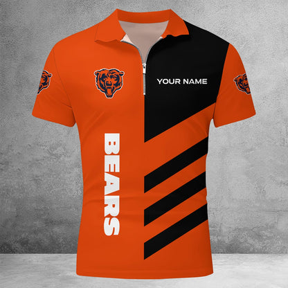 [SPECIAL OFFER] NEW CUSTOMIZED NFL26 CCB CHICAGO BEARS ZIP POLO SHIRT