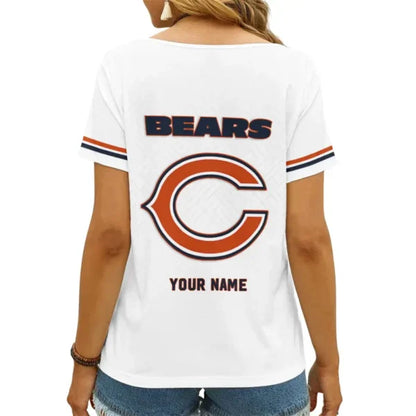 [SPECIAL OFFER] NEW CUSTOMIZED NFL26 CCB CHICAGO BEARS V-NECK FEMALE SHIRT